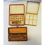 French set of watchmaker's small drills, another set of watchmaker's drill-type tools, cased,