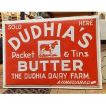 Enamel sign "Dudhia's Packet Butter...