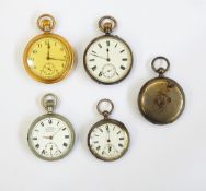 Swiss Gindrat silver hunter pocket watch, key winding with subsidiary seconds dial,