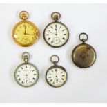 Swiss Gindrat silver hunter pocket watch, key winding with subsidiary seconds dial,