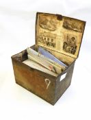 Assorted 19th century and later ephemera and documents including a 19th century deed box