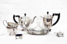 Silver plated four-piece teaset,