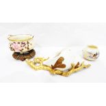 Collection of Worcester porcelain items to include Royal Worcester porcelain shell-shaped wall