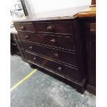 19th century mahogany straight-front chest of two short and three long drawers,