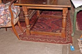 Early 20th century geometric patterned and multi-bordered Caucasian rug,