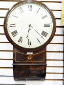 Regency mahogany cased wall clock, the enamelled dial with Roman numerals,