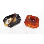 Two polished hardstone ashtrays