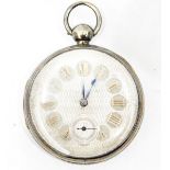 Gentleman's large silver-cased open-faced pocket watch,
