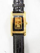 Gold ingot watch with Credit Suisse stamp,