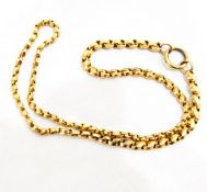 (Lot withdrawn) 9ct gold chain necklace, faceted oval link, 17.5g approx.