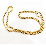 (Lot withdrawn) 9ct gold chain necklace, faceted oval link, 17.5g approx.