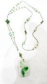 Chinese jade pendant of rectangular form,