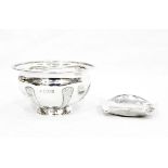 Silver sugar bowl by Josiah Williams & Co, London 1915, of circular form,