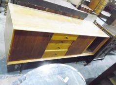20th century sideboard with short drawers, cupboards and sliding doors,
