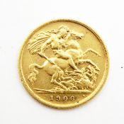 Edward VII gold half-sovereign,