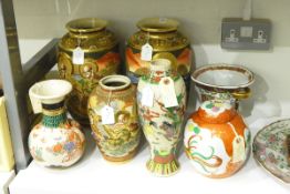 Pair of large 20th century Japanese Imari earthenware vases,
