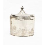 Silver tea canister by E S Barnsley & Co, Birmingham 1915,