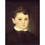 Unattributed (19th century) Oil on board Head and shoulders portrait of a young boy, 26cm x 20.