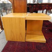 Alexander Miles Furniture Company pair of oak occasional tables,