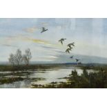 After Peter Scott (1909-1989) Colour print Ducks landing by water,