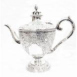 Late Victorian four-piece silver teaset probably by Harrison Bros & Howson, Sheffield 1899/1900,
