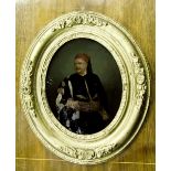 Picture of Chey Leone Gluckmann after Bruloff (Italian artist 1848), oval and gilt frame,