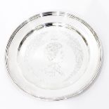 Limited edition commemorative silver Annigoni Royal Silver Jubilee plate, London 1997, No.