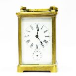 Carriage clock in brass case,