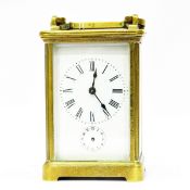 Carriage clock in brass case,