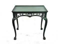 Georgian style rectangular dished top side table, Chippendale style,