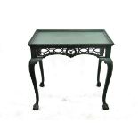 Georgian style rectangular dished top side table, Chippendale style,