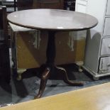 19th century mahogany circular top occasional table on turned column supports with splayed tripod