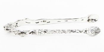 Pair of Victorian silver sugar tongs by Chawner & Co, London 1838,