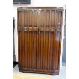 Mid 20th century oak two-door wardrobe,