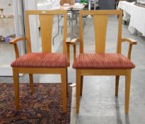 Six "Vitola" boardroom chairs with splat back and upholstered stuffover seats and three "Vitola"