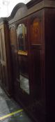 Edwardian inlaid mahogany wardrobe,