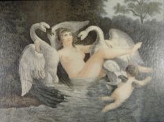 Quantity of reproduction prints mainly featuring cherubs, in gold frames,