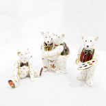 Three Royal Crown Derby models of bears,