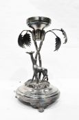 Silver plated centrepiece, the stem modelled as a giraffe beneath branches,