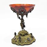 Late 19th century Historismus enamelled silver and agate bowl,