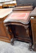 Reproduction mahogany davenport desk, with a candle box,