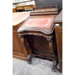 Reproduction mahogany davenport desk, with a candle box,