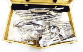 Canteen of Queen's pattern silver-plated flatware, etc.