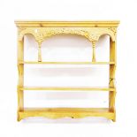 Pine open shelf plate-rack "Colmans Mustard',