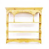 Pine open shelf plate-rack "Colmans Mustard',