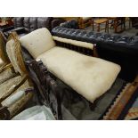 Late Victorian chaise longue with turned spindle gallery,