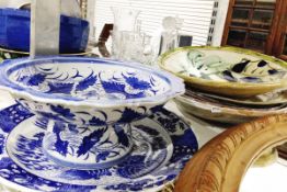 Blue and white Oriental-style comport,