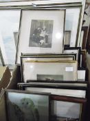 Large quantity of framed prints and an oil on board of a fishing village