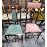 Two Edwardian standard chairs,