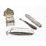 Silver folding penknife,